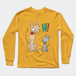 Funny, cartoonish cat and kitten Long Sleeve T-Shirt